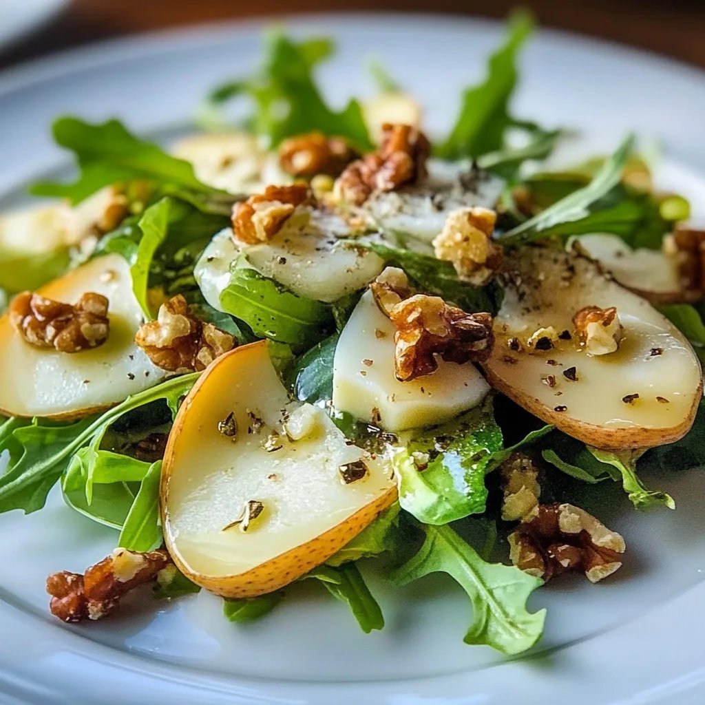 Birnen-Carpaccio auf Pflücksalat mit Gorgonzola und Walnüssen