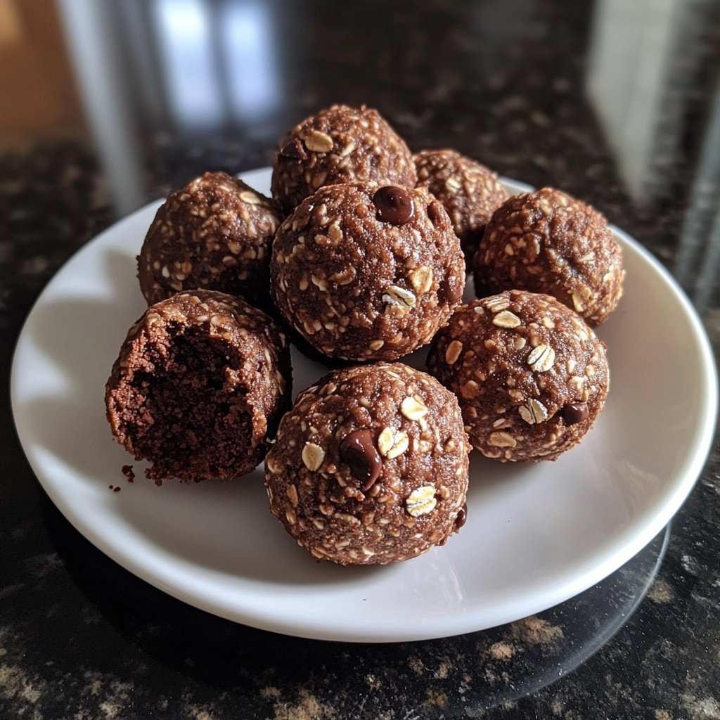 Einfache No-Bake Protein-Bites mit Brownie-Geschmack