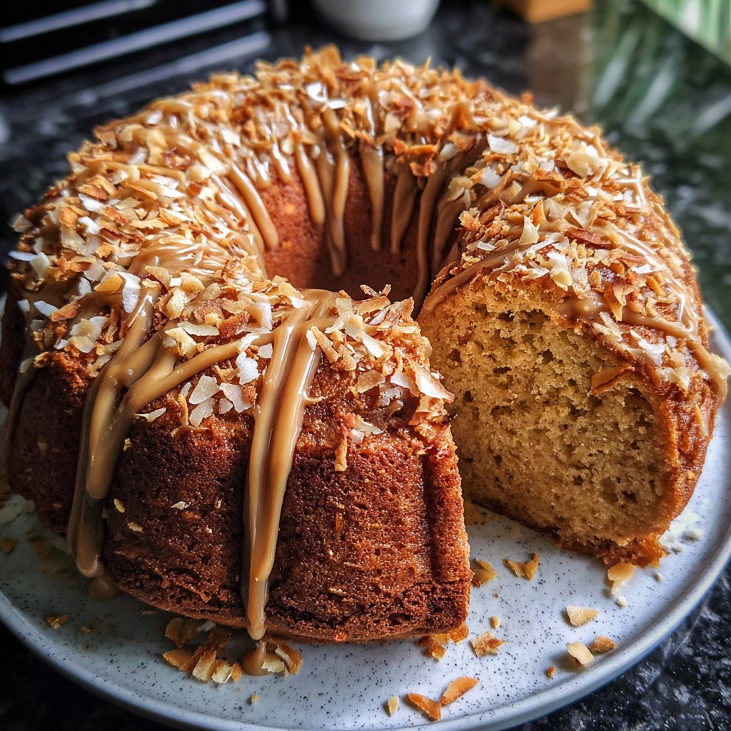Bananenkuchen mit Kokosraspeln
