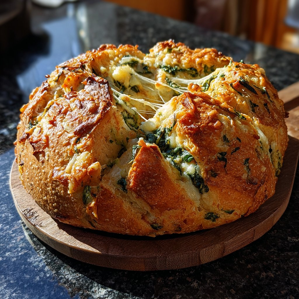 Zupfbrot Mit Spinat Und Käse