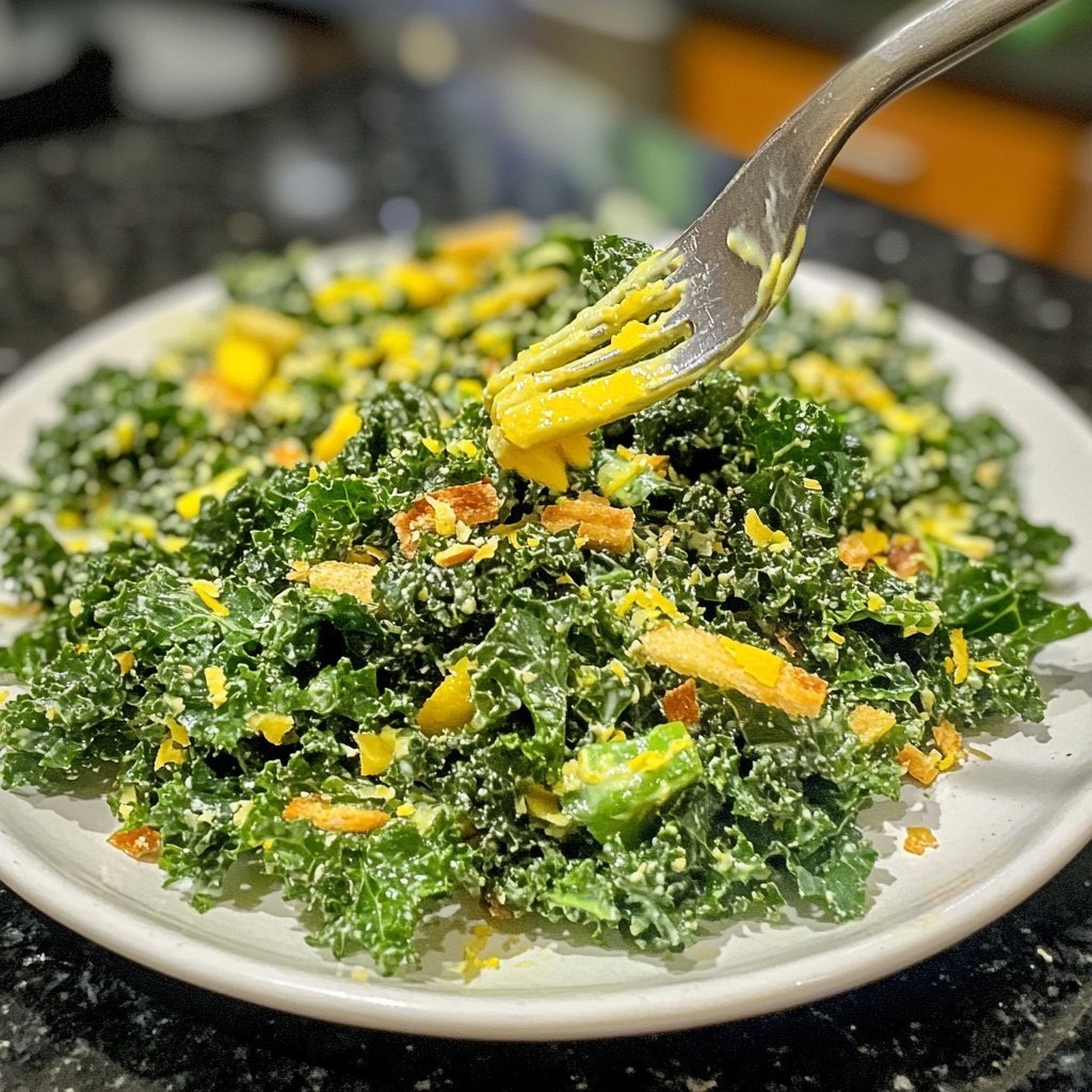 Chopped Kale Power Salad mit Zitronen-Tahini-Dressing