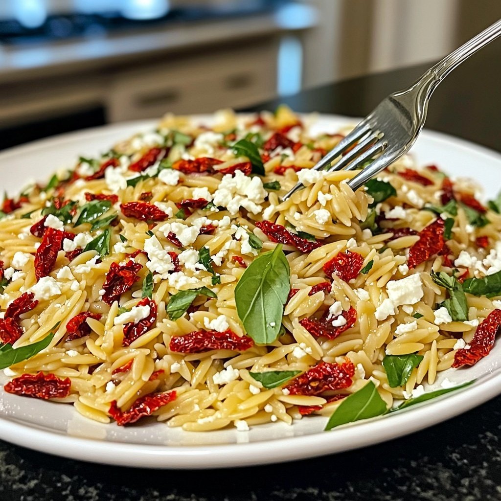 Griechischer Orzo Nudelsalat